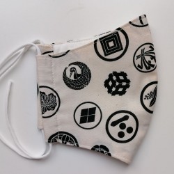 Japanese facemask in cotton for men, family crest