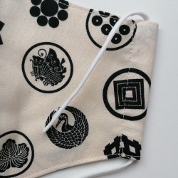 Japanese facemask in cotton for men, family crest