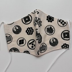 Japanese facemask in cotton for men, family crest