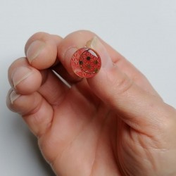 Resin earrings clips red