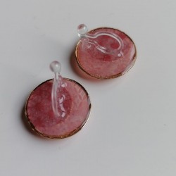 Resin earrings clips red