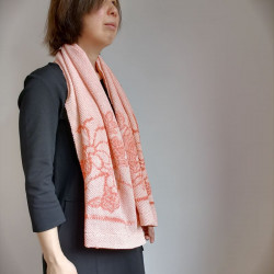Shibori stole pale-orange