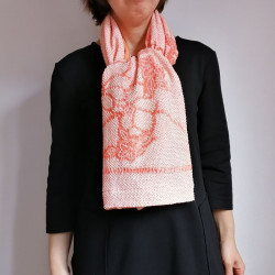 Shibori stole pale-orange