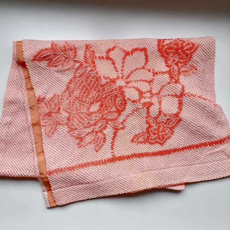 Shibori stole pale-orange
