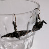 Origami crane earrings Black