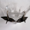 Origami crane earrings Black