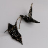 Origami crane earrings Black
