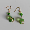 Cherry bead earrings-green