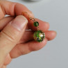 Cherry bead earrings-green