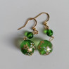 Cherry bead earrings-green