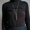 Cherry bead necklace fringe -green