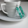 Paper earrings rectangle-blugreen