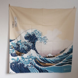 Furoshiki 100cm Big waves of Hokusai