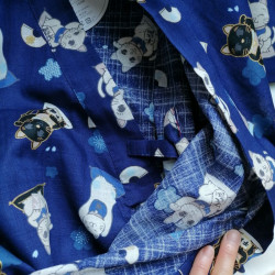 Kimono Jinbei 130cm blu