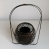 Bamboo flower basket vase wide