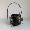 Bamboo flower basket vase wide