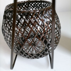 Bamboo flower basket vase wide