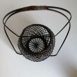 Bamboo flower basket vase wide