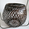 Bamboo flower basket vase wide