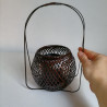 Bamboo flower basket vase wide