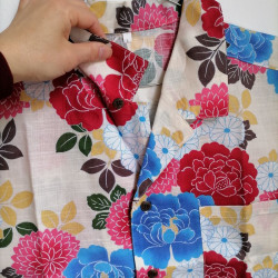 Camicia Aloha Peonia bianco L
