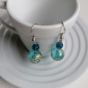 Cherry bead earrings- waterblue