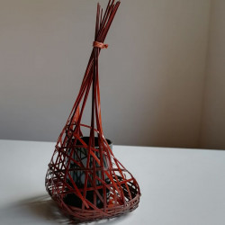 Bamboo flower basket vase- small