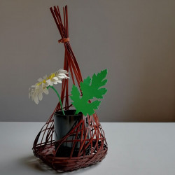 Bamboo flower basket vase- small