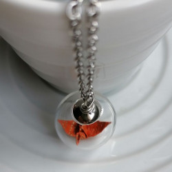 Necklace Crane in bubble Orange
