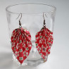 Earrings origami Leaf Plum