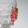 Earrings origami Leaf Plum