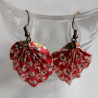 Earrings origami Leaf Plum