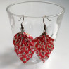 Earrings origami Leaf Plum