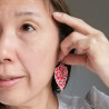 Earrings origami Leaf Plum