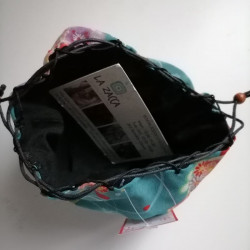 Kinchaku basket bag mini- blue