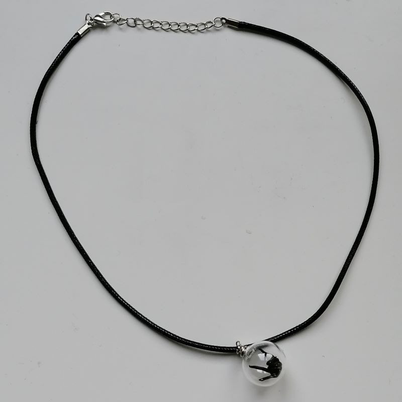Necklace Crane with black cord