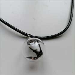Necklace Crane with black cord