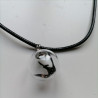 Necklace Crane with black cord