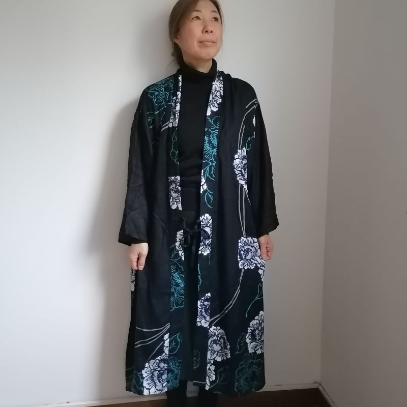 Kimono robe rayon -Peony