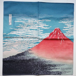 Furoshiki 50cm Hokusai "Fuji Rosso"