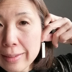 Rectangle Paper earrings Japanese book