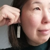 Rectangle Paper earrings Japanese book
