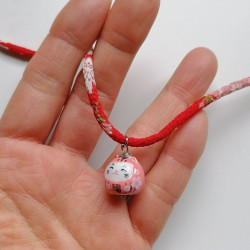 Chirimen cord necklace cat
