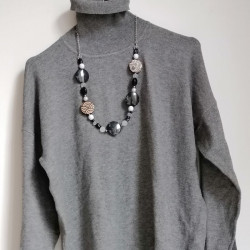 Collana perline cerchi e washi