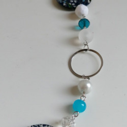 Collana carta e perline- blu