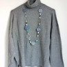 Paper necklace blue