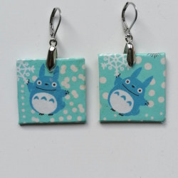 Square Paper earrings- Totoro