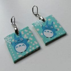 Square Paper earrings- Totoro