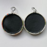 Covered button earrings- Big Chrysanthenum