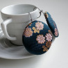 Covered button earrings- Bluegreen